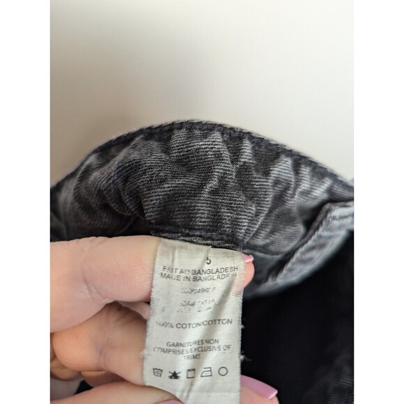 GARAGE High Rise Mom Jeans Size 5 Black Gray 28" Waist Skinny‎ Minimalist Style - Picture 10 of 11